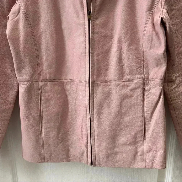 Atmosphere Leather Jacket Zip Front Pink Size Small - Picture 6 of 16